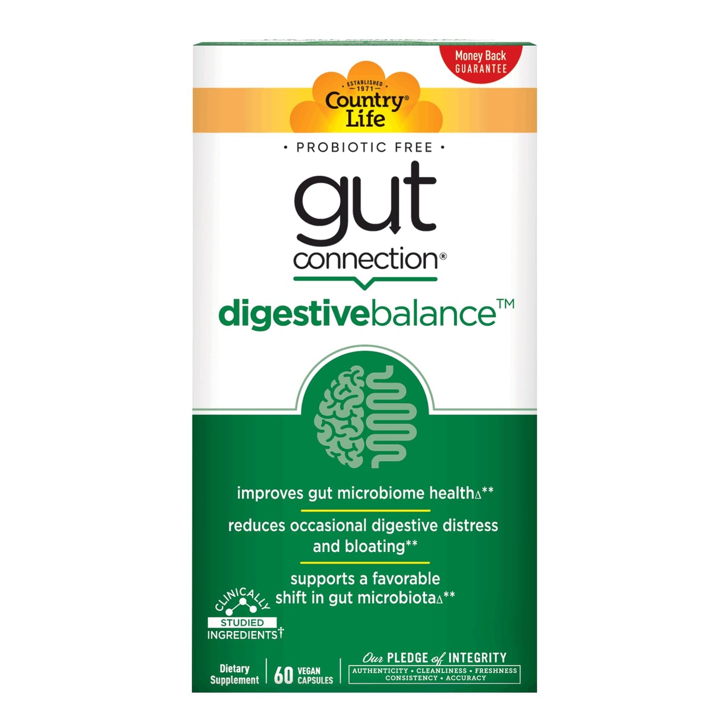 Country Life Gut Connection Digestive Balance – Prebiotic & Digestive Enzyme Supplement for Gut Health, Bloating Relief, and Improved Bowel Movements - dailyvitalstore