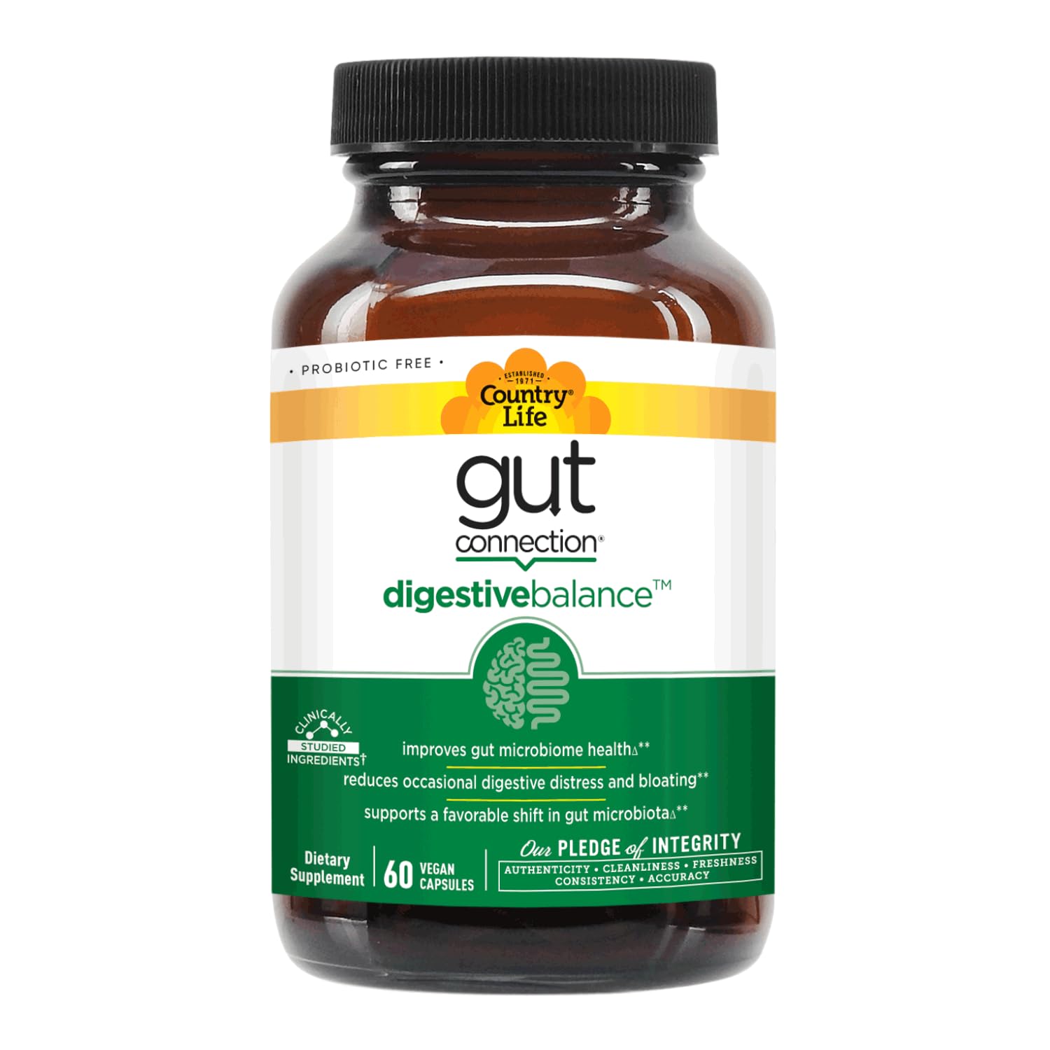 Country Life Gut Connection Digestive Balance – Prebiotic & Digestive Enzyme Supplement for Gut Health, Bloating Relief, and Improved Bowel Movements - dailyvitalstore