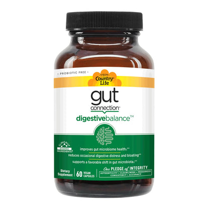 Country Life Gut Connection Digestive Balance – Prebiotic & Digestive Enzyme Supplement for Gut Health, Bloating Relief, and Improved Bowel Movements - dailyvitalstore
