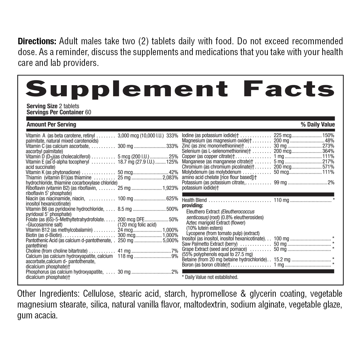 Country Life Max for Men Multivitamin: Iron-Free, Gluten Free, Saw Palmetto, Lycopene, Daily Support for Energy, Heart & Men's Health,120 Vegetarian Tablets - dailyvitalstore