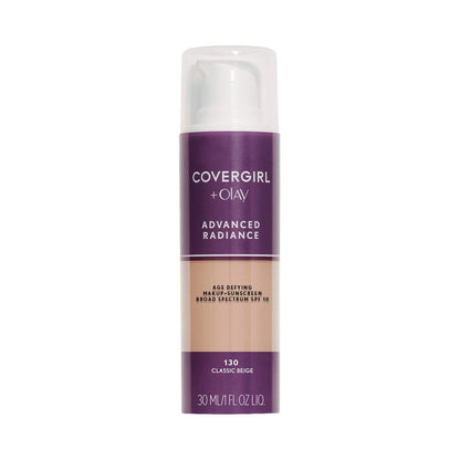 COVERGIRL Advanced Radiance Age-Defying Foundation Makeup, Classic Beige, 1 oz (Packaging May Vary) - dailyvitalstore
