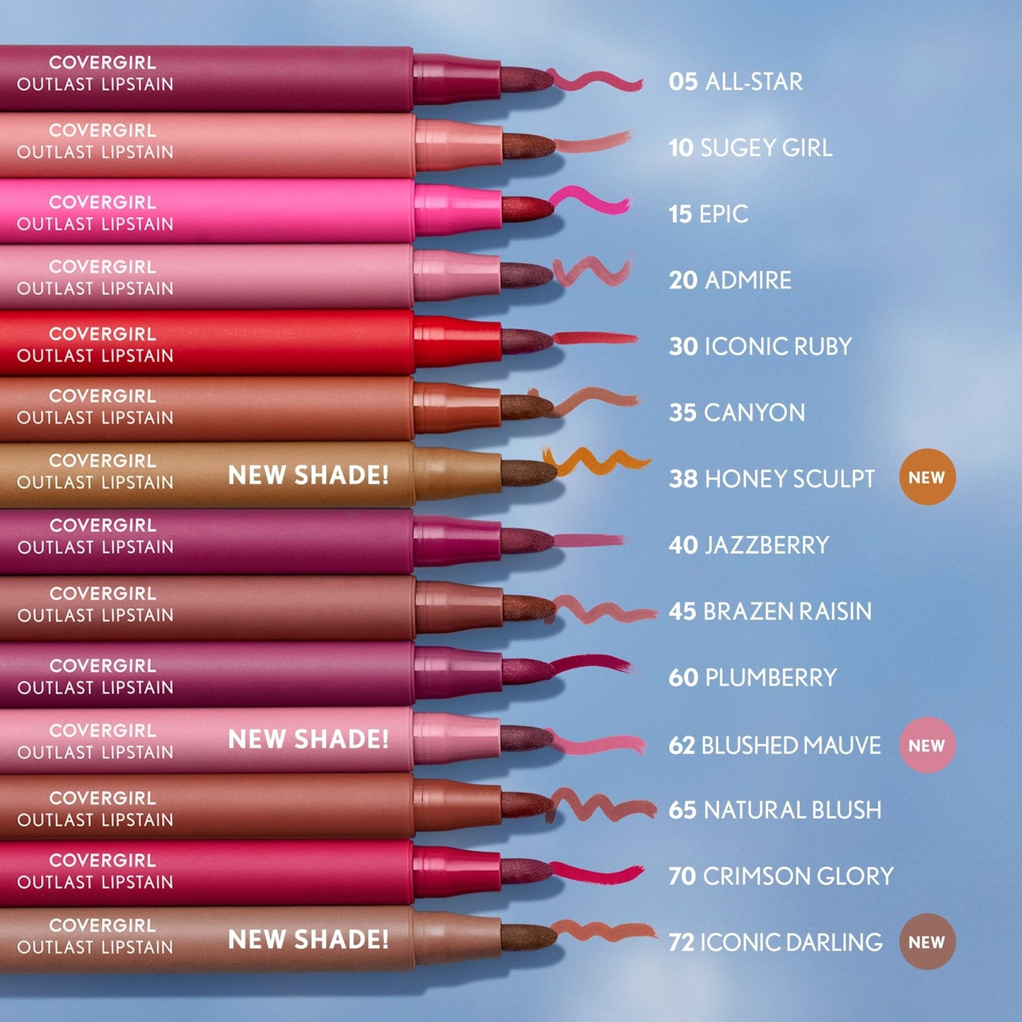 Covergirl Outlast Lipstain, 72 Iconic Darling, Smooth Application, Precise Pen-Like Tip, Transfer-Proof, Satin Stained Finish, Vegan Formula, 0.06oz - dailyvitalstore