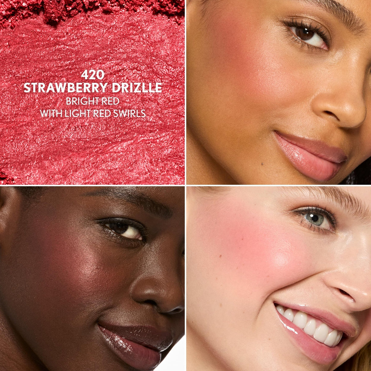 COVERGIRL TruBlend Skin Enhancer Baked Luminous Blush, with Hyaluronic Acid & White Rose Extract, Blends Seamlessly - Strawberry Drizzle (Bright Red with Light Red Swirls) - dailyvitalstore