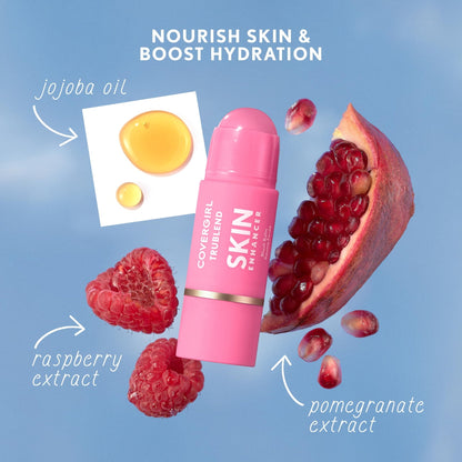 COVERGIRL Trublend Skin Enhancer Blush Balm Stick, Vegan Formula, Easy to Use, Glides on Effortlessly, Non-Greasy, Doesn't Crease - 225 Candied Strawberry (Bright Red) - dailyvitalstore