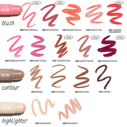 COVERGIRL Trublend Skin Enhancer Blush Balm Stick, Vegan Formula, Easy to Use, Glides on Effortlessly, Non-Greasy, Doesn't Crease - 225 Candied Strawberry (Bright Red) - dailyvitalstore