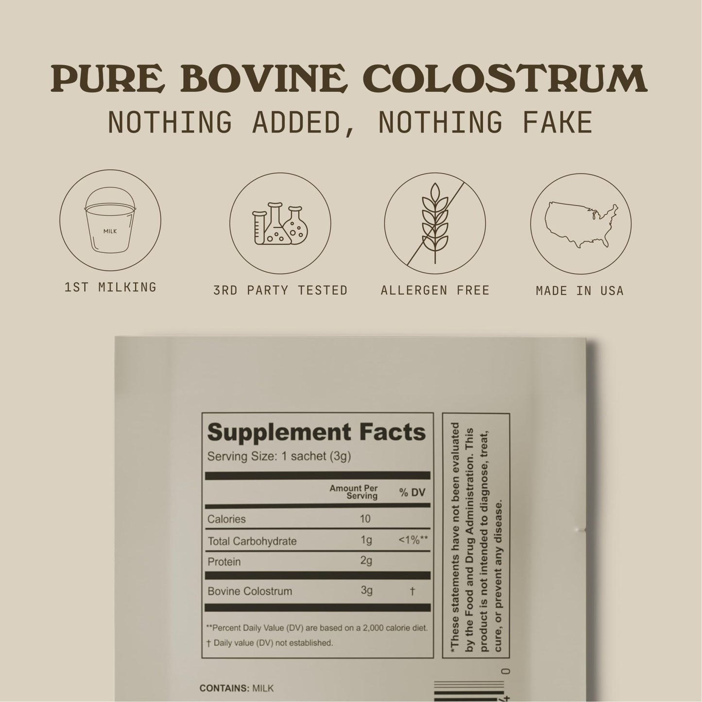 COWBOY COLOSTRUM Powder Travel Packs - Bovine Colostrum Powder - First Day Milking Whole Colostrum - Grass Fed Colostrum Supplement for Gut Health, Immunity, Skin & Hair (Unflavored, 30 Servings) - dailyvitalstore