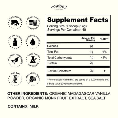 Cowboy - The Exclusive 1st Milking, Whole, Grass Fed Colostrum Supplement for Full Body Health - Bovine Colostrum Powder Packed w/Bioactive Nutrients - dailyvitalstore