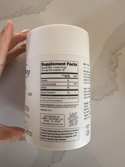 Cowboy - The Exclusive 1st Milking, Whole, Grass Fed Colostrum Supplement for Full Body Health - Bovine Colostrum Powder Packed w/Bioactive Nutrients - dailyvitalstore