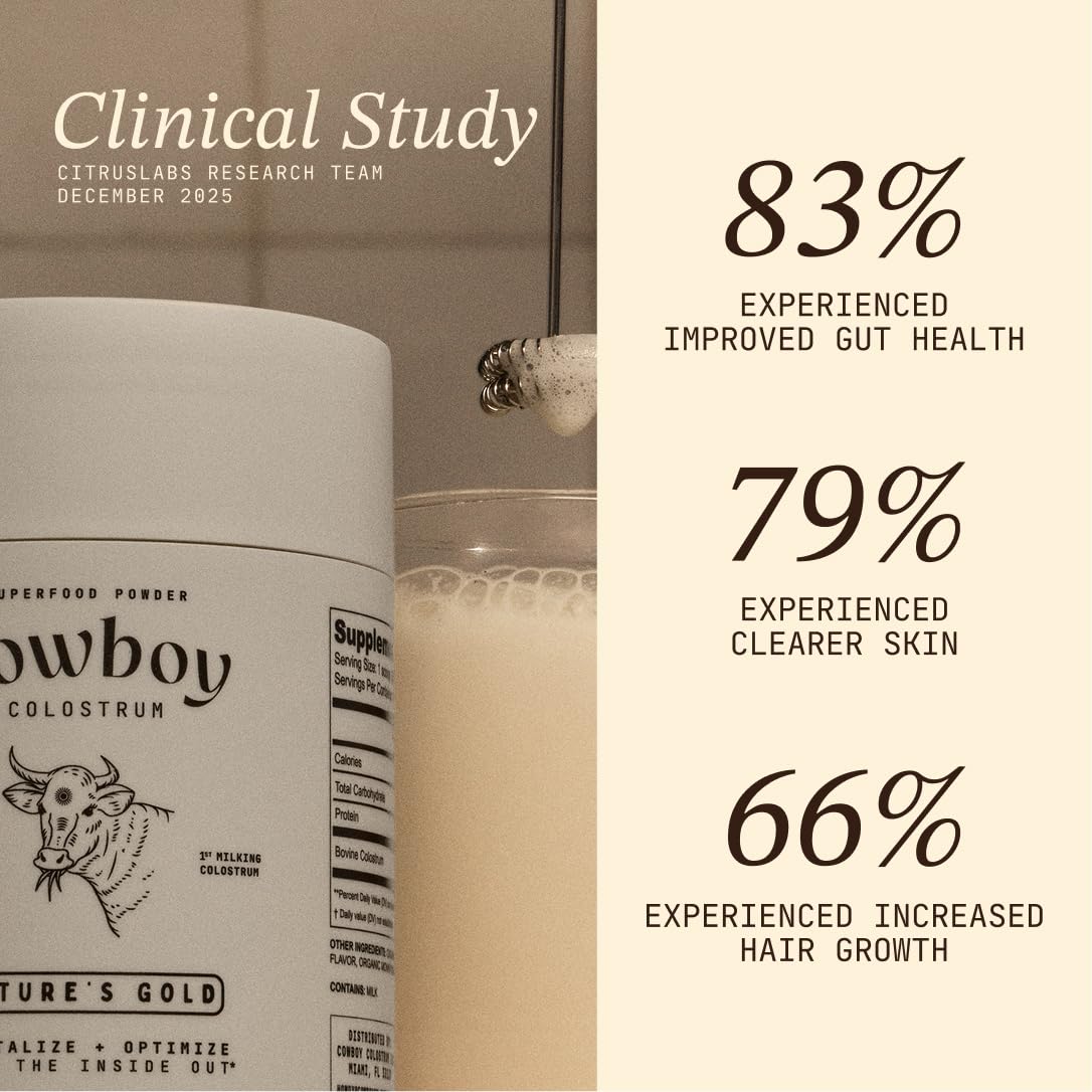 Cowboy - The Exclusive 1st Milking, Whole, Grass Fed Colostrum Supplement for Full Body Health - Bovine Colostrum Powder Packed w/Bioactive Nutrients - Sugar Free (Unflavored, 40 Servings) - dailyvitalstore