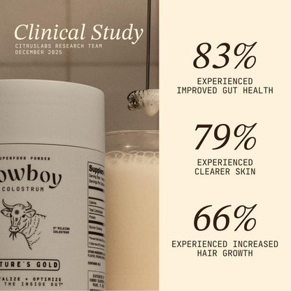 Cowboy - The Exclusive 1st Milking, Whole, Grass Fed Colostrum Supplement for Full Body Health - Bovine Colostrum Powder Packed w/Bioactive Nutrients - Sugar Free (Unflavored, 40 Servings) - dailyvitalstore