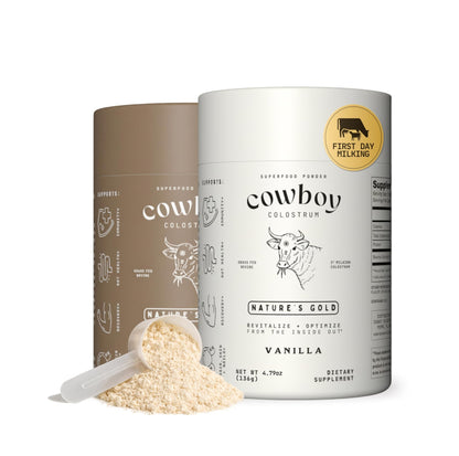 Cowboy - The Exclusive 1st Milking, Whole, Grass Fed Colostrum Supplement for Full Body Health - Sugar Free Bovine Colostrum Powder Packed with Bioactive(Vanilla & Chocolate) Nutrients - dailyvitalstore
