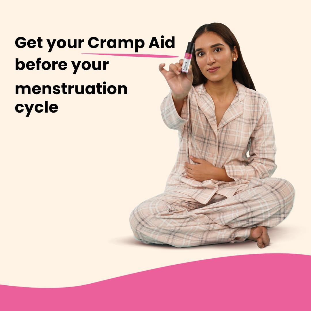 Cramp Aid Roll On for Menstrual Cramps | Instant Period Pain Relief | | Natural & Ayurvedic Alternative to hot Bags | Fits in Pocket - dailyvitalstore