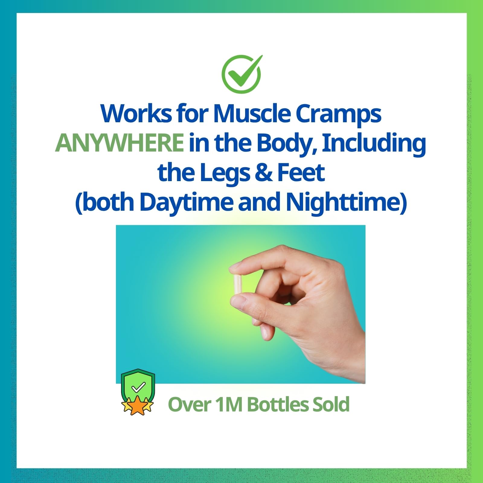Cramp Defense® Leg Cramps Pills, Relief for All Muscle Cramps, Day and Night. Magnesium Supplement Capsules, 3-6 Month Supply. Non-Laxative - dailyvitalstore