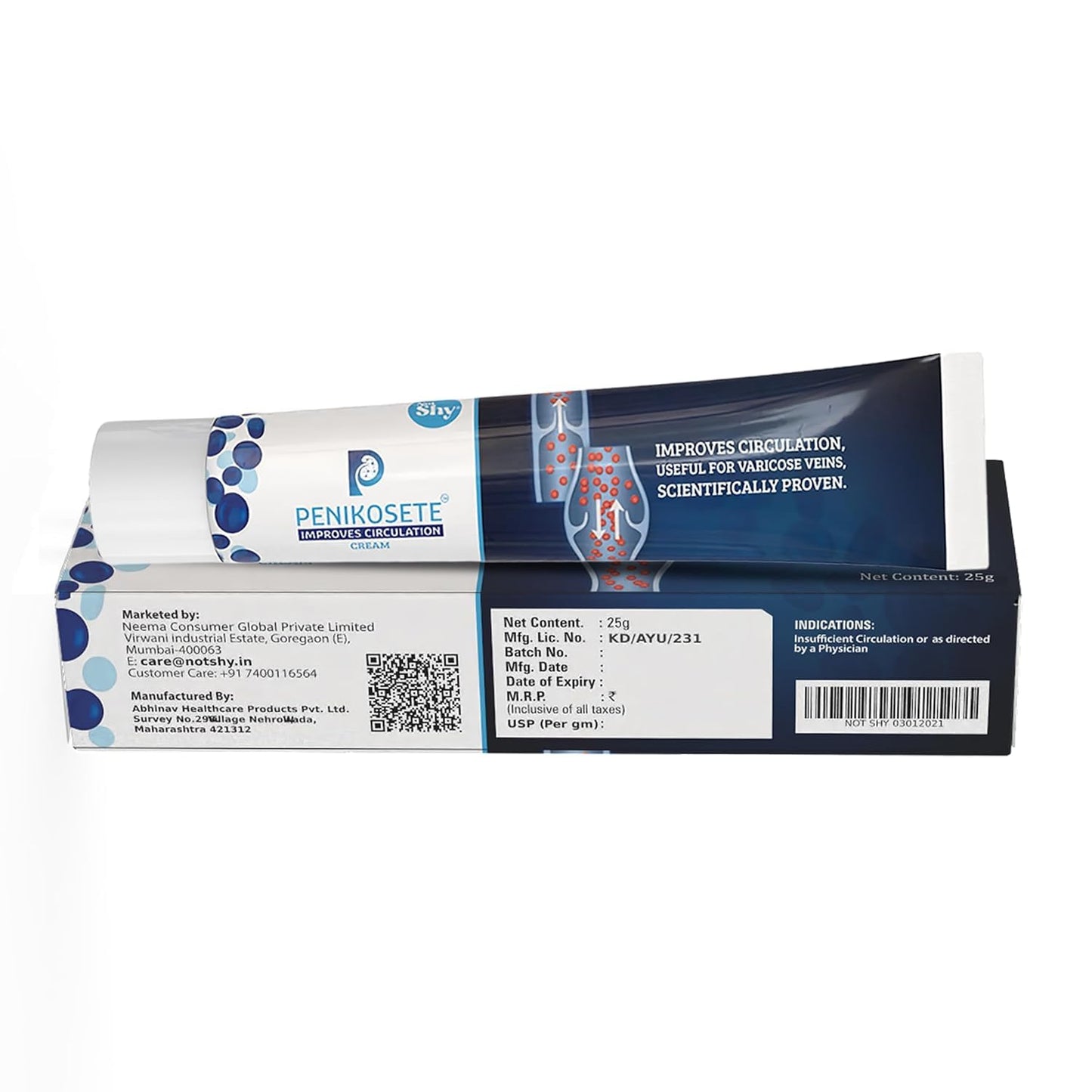 Cream Ayurvedic Solution for Management of Varicose Veins, Spider Veins, Varicocele Helps Reach The Root Cause of varicose Veins Reduces Cramps, Itching & Swelling. Single Tube (25 GMS). - dailyvitalstore
