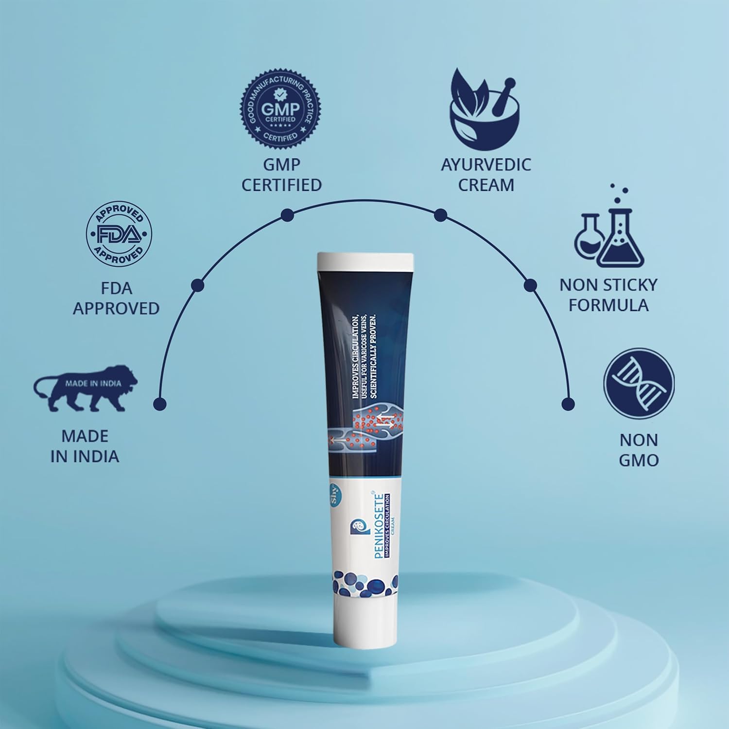 Cream Ayurvedic Solution for Management of Varicose Veins, Spider Veins, Varicocele Helps Reach The Root Cause of varicose Veins Reduces Cramps, Itching & Swelling. Single Tube (25 GMS). - dailyvitalstore
