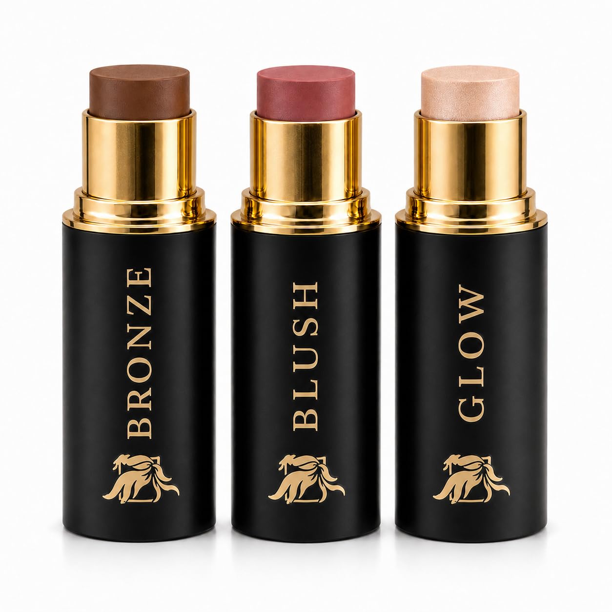 Cream Contour Stick Set – Blush, Bronzer & Highlighter Trio | Hydrating, Buildable, High-Pigment Makeup with Shea Butter & Vitamin E | Phoenix Beauty Gift Set (Enchanted) - dailyvitalstore