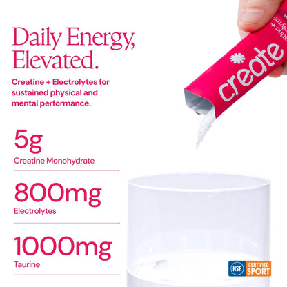 Create Creatine + Electrolytes Mix - Creatine Monohydrate Stick Packs, Supports Energy - dailyvitalstore