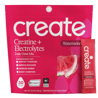 Create Creatine + Electrolytes Mix - Creatine Monohydrate Stick Packs, Supports Energy - dailyvitalstore