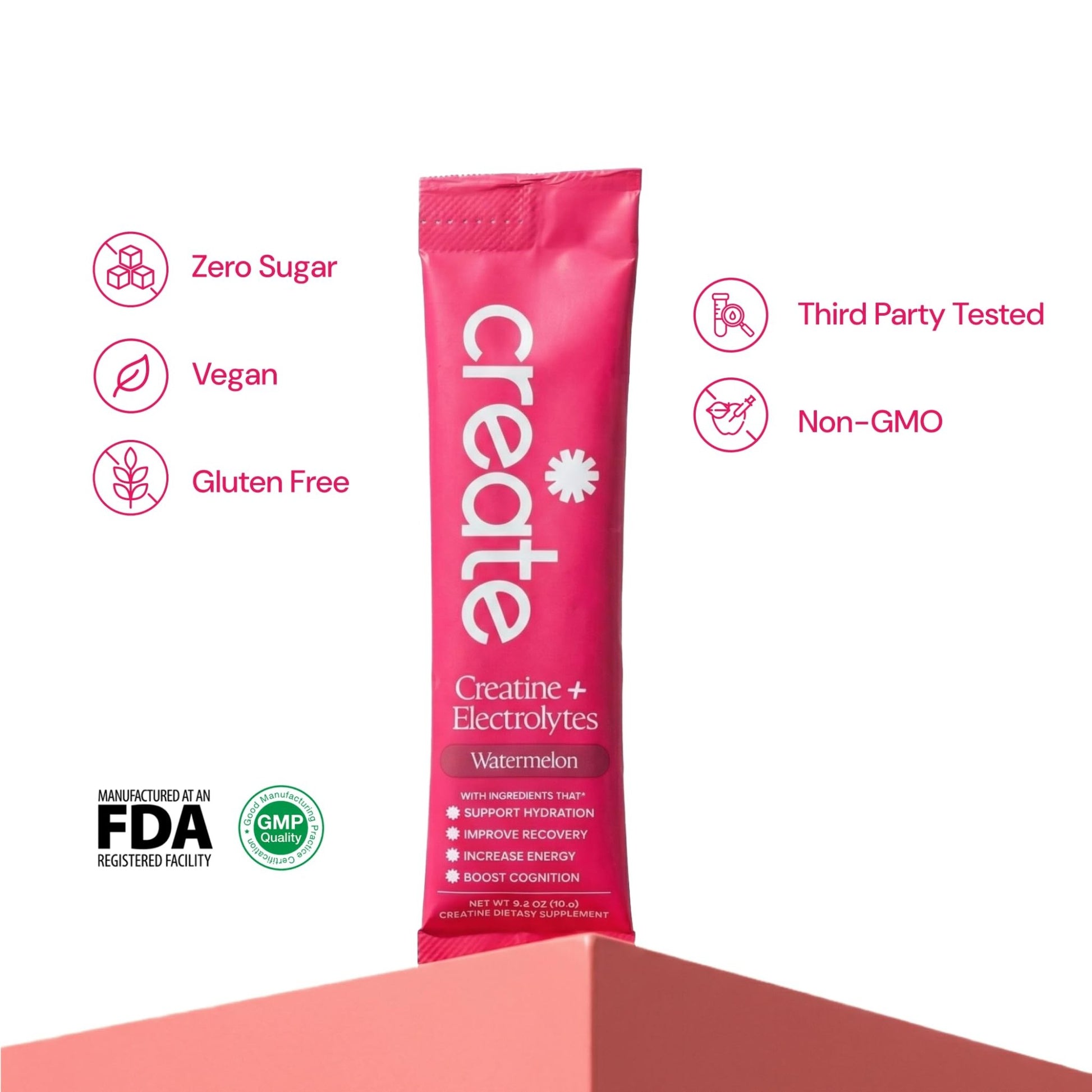 Create Creatine + Electrolytes Mix - Creatine Monohydrate Stick Packs, Supports Energy - dailyvitalstore