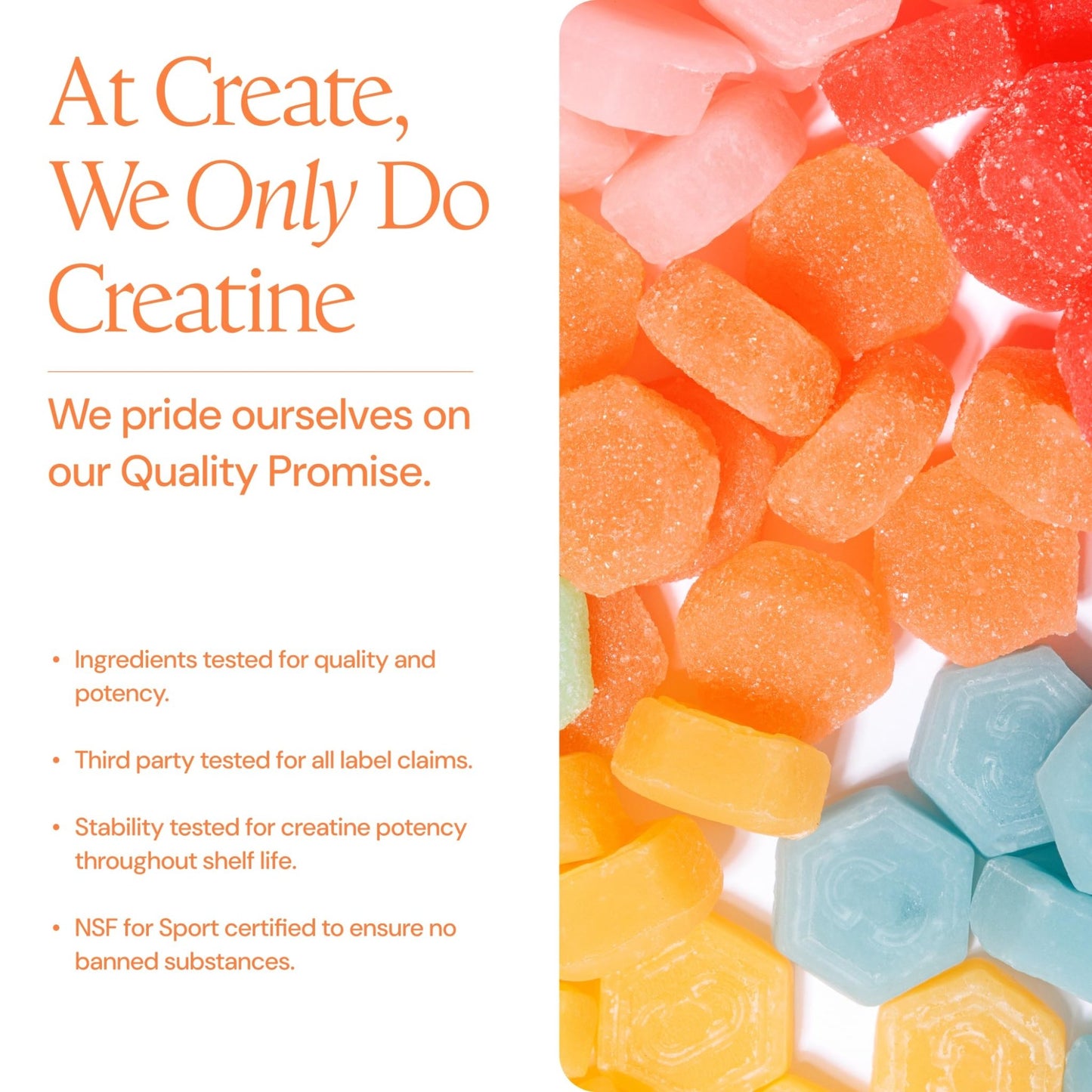 Create Creatine Gummies for Men & Women – NSF Certified, Made with Creapure Creatine Monohydrate, Great Tasting, Anti-Melting Formula, 30ct Standup Pouch, 90 Gummies (Variety Pack) - dailyvitalstore