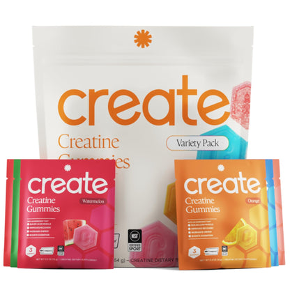 Create Creatine Gummies for Men & Women – NSF Certified, Made with Creapure Creatine Monohydrate, Great Tasting, Anti-Melting Formula, 30ct Standup Pouch, 90 Gummies (Variety Pack) - dailyvitalstore