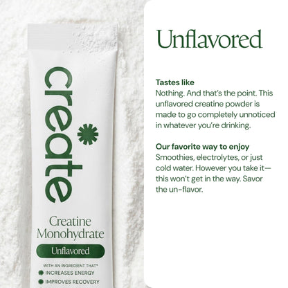 Create Creatine Monohydrate Powder - Creatine Travel Packets, Made with Creapure, 3rd Party Tested & NSF Certified for Sport, 30 Stick Packs, Unflavored - dailyvitalstore