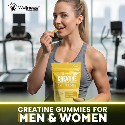 Creatine Gummies 5000mg, 30 Servings Creatine Monohydrate Gummies - Third-Party Tested Creatine for Women, Pineapple Flavor Creatine for Men, Muscle Growth, - dailyvitalstore