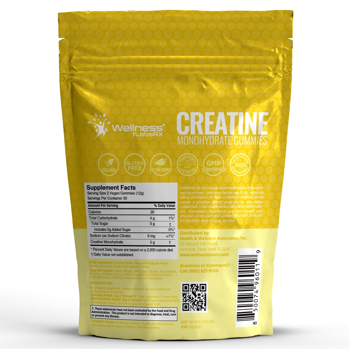 Creatine Gummies 5000mg, 30 Servings Creatine Monohydrate Gummies - Third-Party Tested Creatine for Women, Pineapple Flavor Creatine for Men, Muscle Growth, - dailyvitalstore