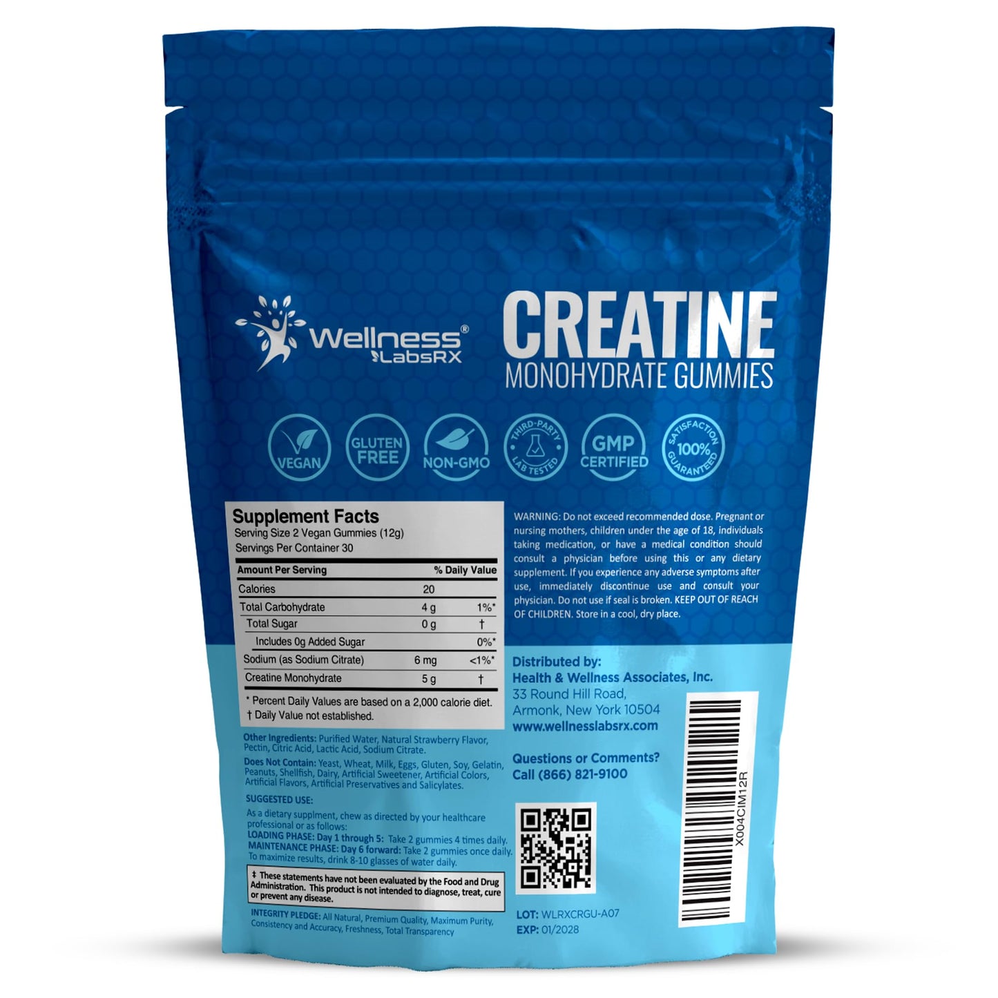 Creatine Gummies 5000mg, 30 Servings Creatine Monohydrate Gummies - Third-Party Tested Creatine for Women, Strawberry Flavor Creatine for Men, Muscle Growth, - dailyvitalstore