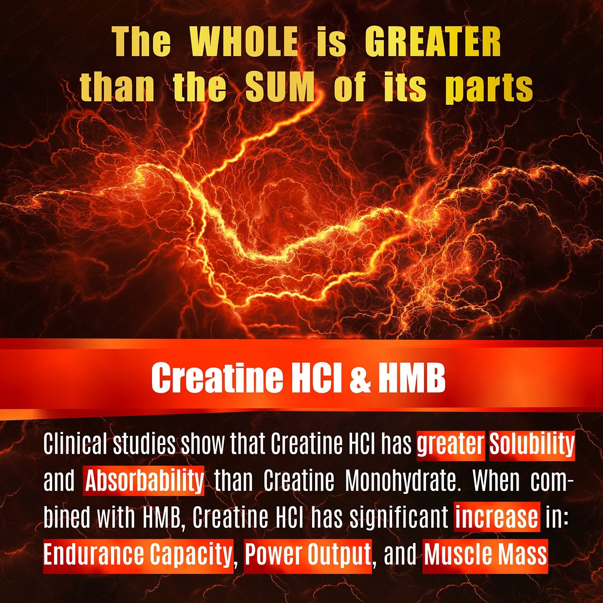 Creatine HCL Capsules with HMB - Workout Supplement for Men & Women, Muscle Builder, Endurance, Strength, Superior to Monohydrate: Instantized for Max Absorption, No Load - dailyvitalstore