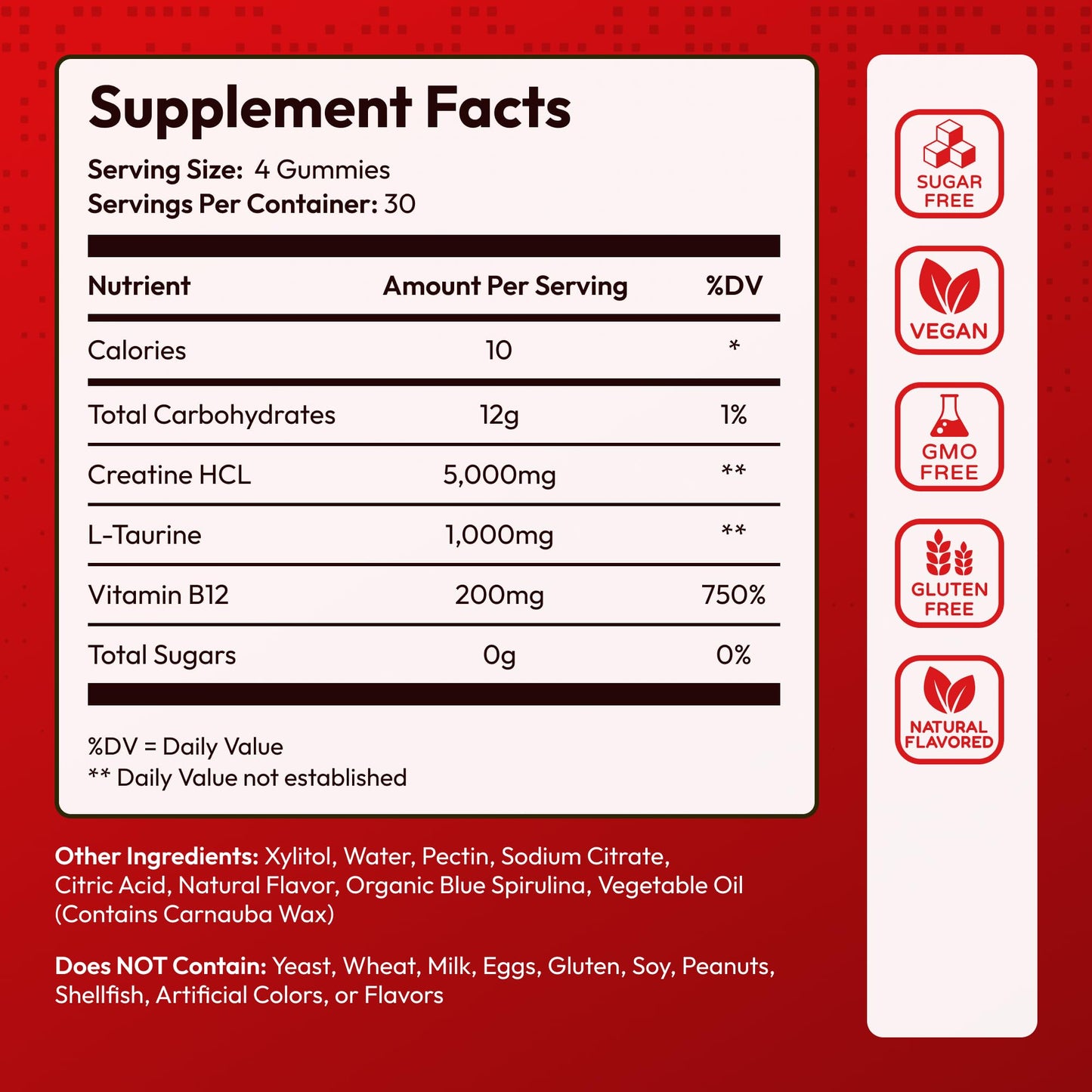 Creatine HCL for Adults 120 Gummies 6200mg - HCL Creatine Advanced Complex with L-Taurine + Vitamin B12 for Men & Women Muscle Strength & Builder, Energy Boost, - dailyvitalstore