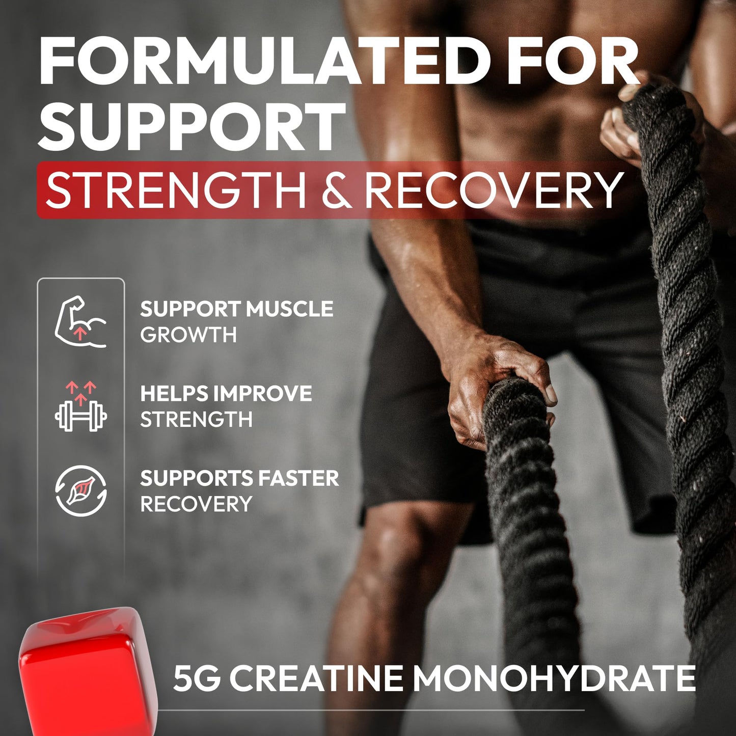 Creatine HCL for Adults 120 Gummies 6200mg - HCL Creatine Advanced Complex with L-Taurine + Vitamin B12 for Men & Women Muscle Strength & Builder, Energy Boost, - dailyvitalstore