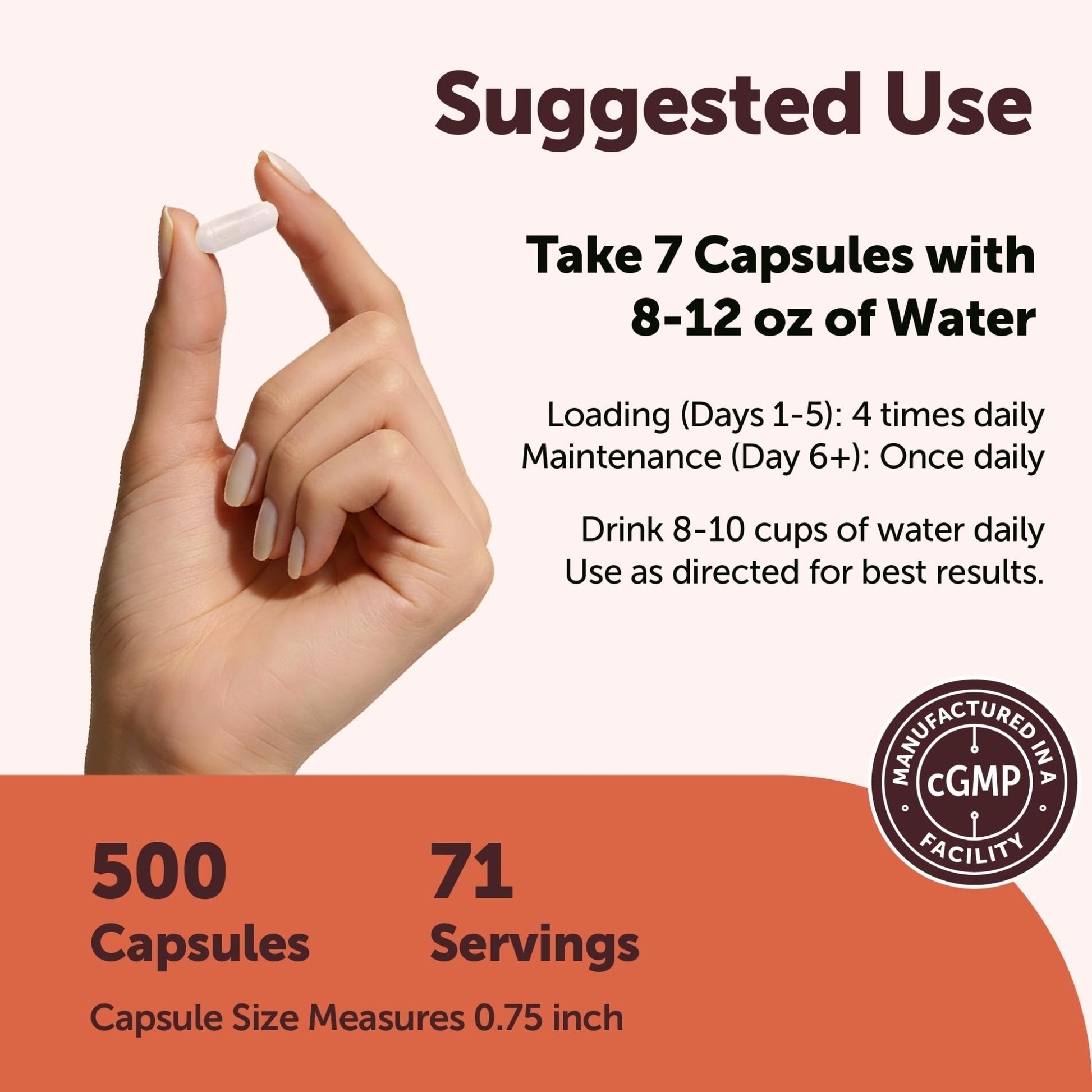 Creatine Monohydrate 5,000mg, 500 Capsules | Pure Creatine Pills – Micronized + Unflavored Powder Source, Easy Absorption | Keto, Non-GMO - dailyvitalstore