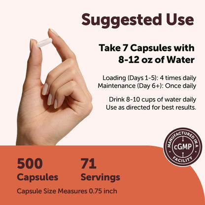 Creatine Monohydrate 5,000mg, 500 Capsules | Pure Creatine Pills – Micronized + Unflavored Powder Source, Easy Absorption | Keto, Non-GMO - dailyvitalstore
