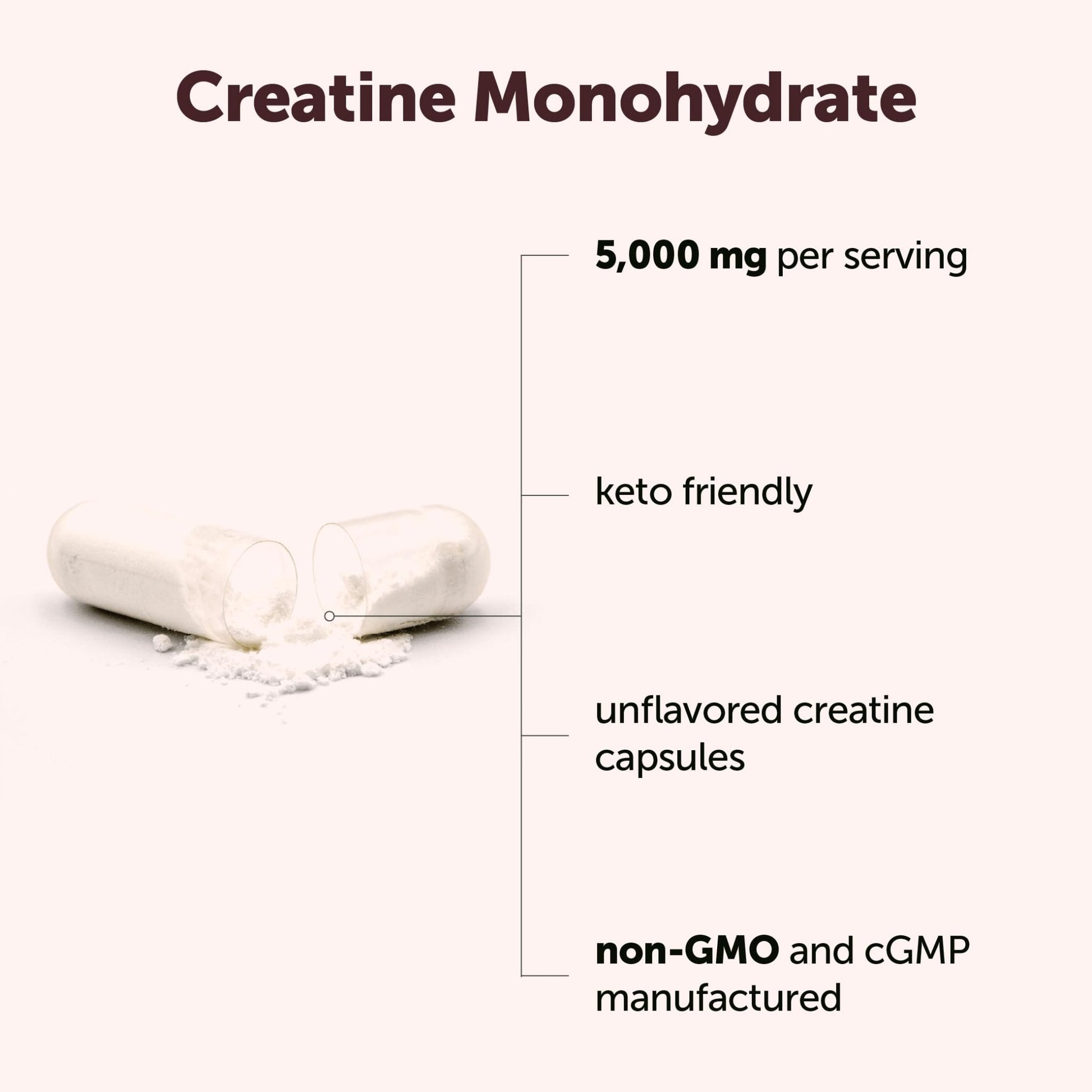 Creatine Monohydrate 5,000mg, 500 Capsules | Pure Creatine Pills – Micronized + Unflavored Powder Source, Easy Absorption | Keto, Non-GMO - dailyvitalstore