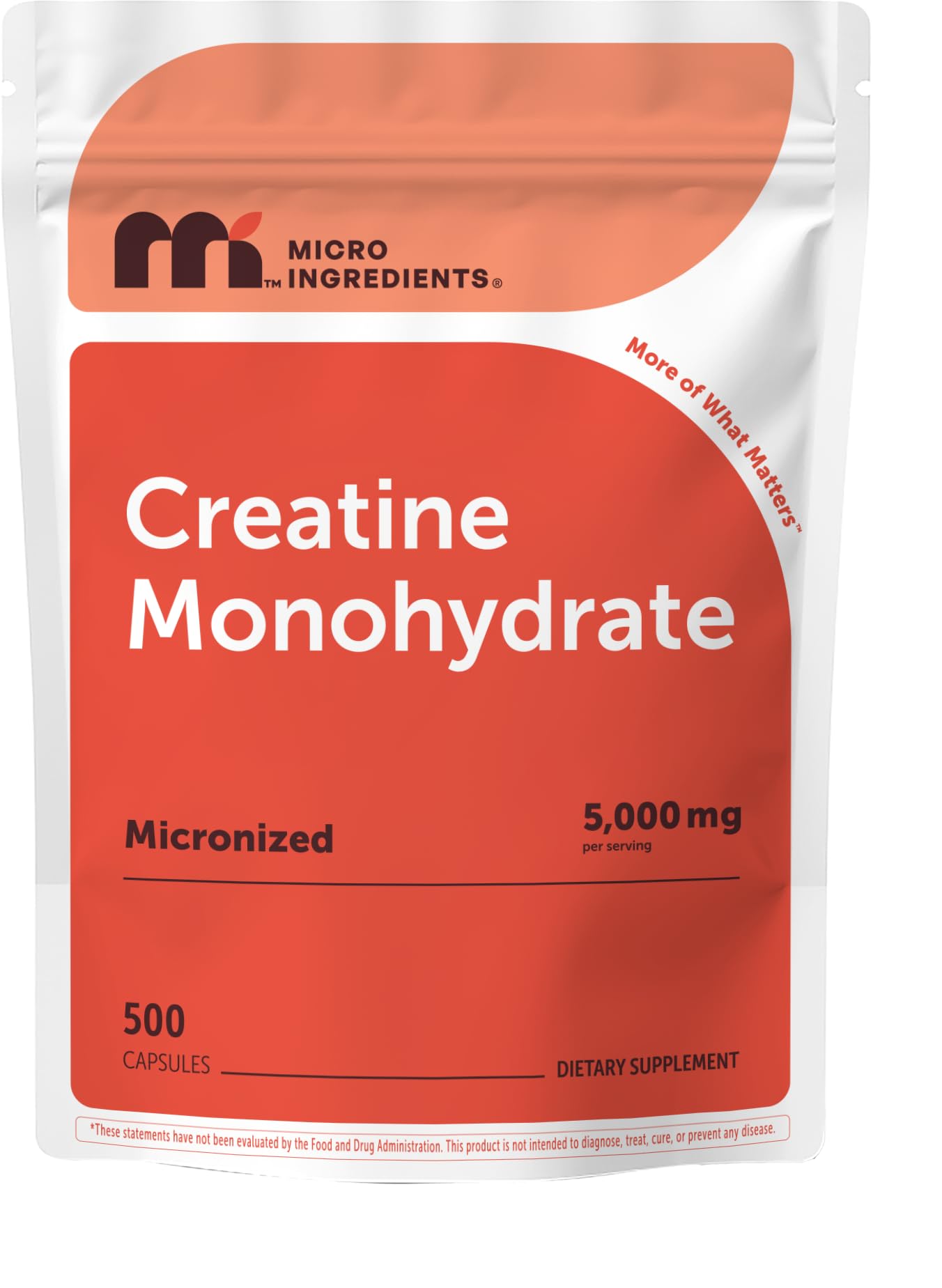 Creatine Monohydrate 5,000mg, 500 Capsules | Pure Creatine Pills – Micronized + Unflavored Powder Source, Easy Absorption | Keto, Non-GMO - dailyvitalstore