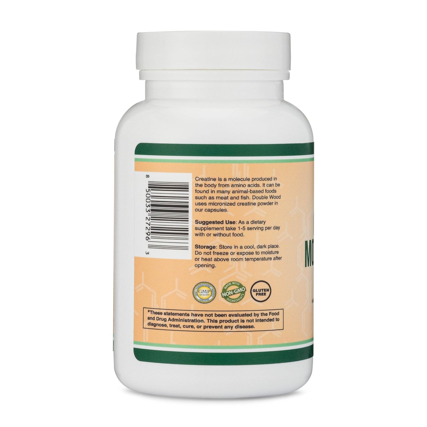 Creatine Monohydrate Capsules - 1g per Serving, 120 Count - No Fillers, Vegan Safe, Non-GMO, Gluten Free by Double Wood (Pack of 2) - dailyvitalstore