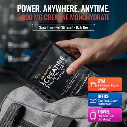 Creatine Monohydrate Gummies for Men & Women - Sugar Free & Vegan Advanced Formula W/L-Taurine + Vitamin B12 - for Muscle Strength, Muscles Builder, Recovery, - dailyvitalstore