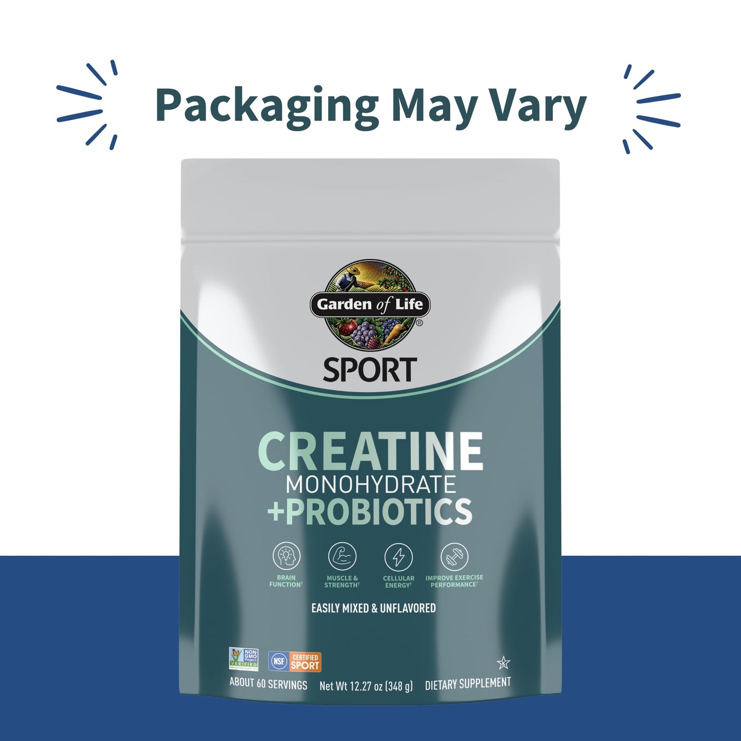 Creatine Monohydrate Powder for Women and Men by Garden of Life, Micronized Pre Workout with Probiotics for Muscle, Strength, Performance, Sport Amino Energy, - dailyvitalstore