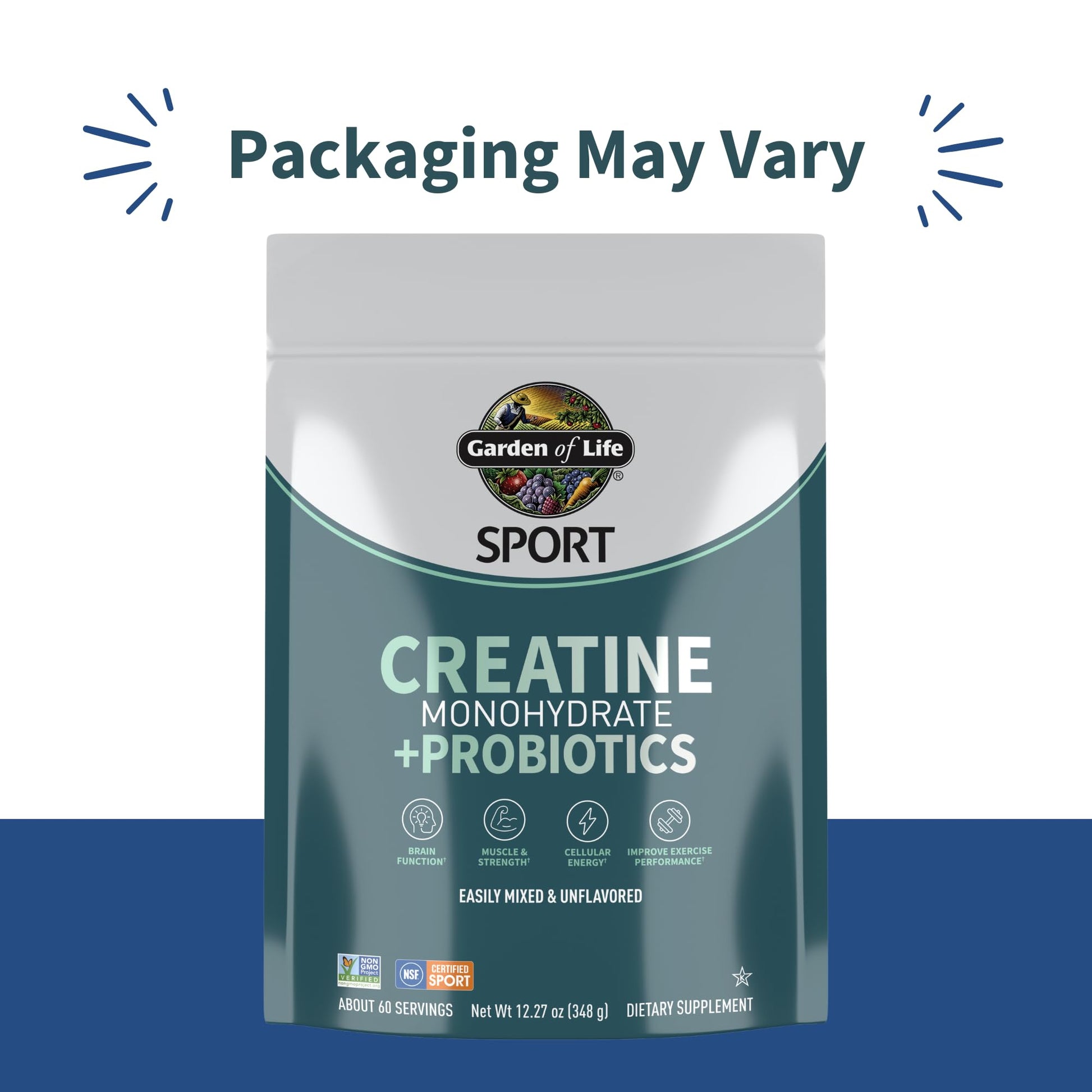 Creatine Monohydrate Powder for Women and Men by Garden of Life, Micronized Pre Workout with Probiotics for Muscle, Strength, Performance, Sport Amino Energy, - dailyvitalstore