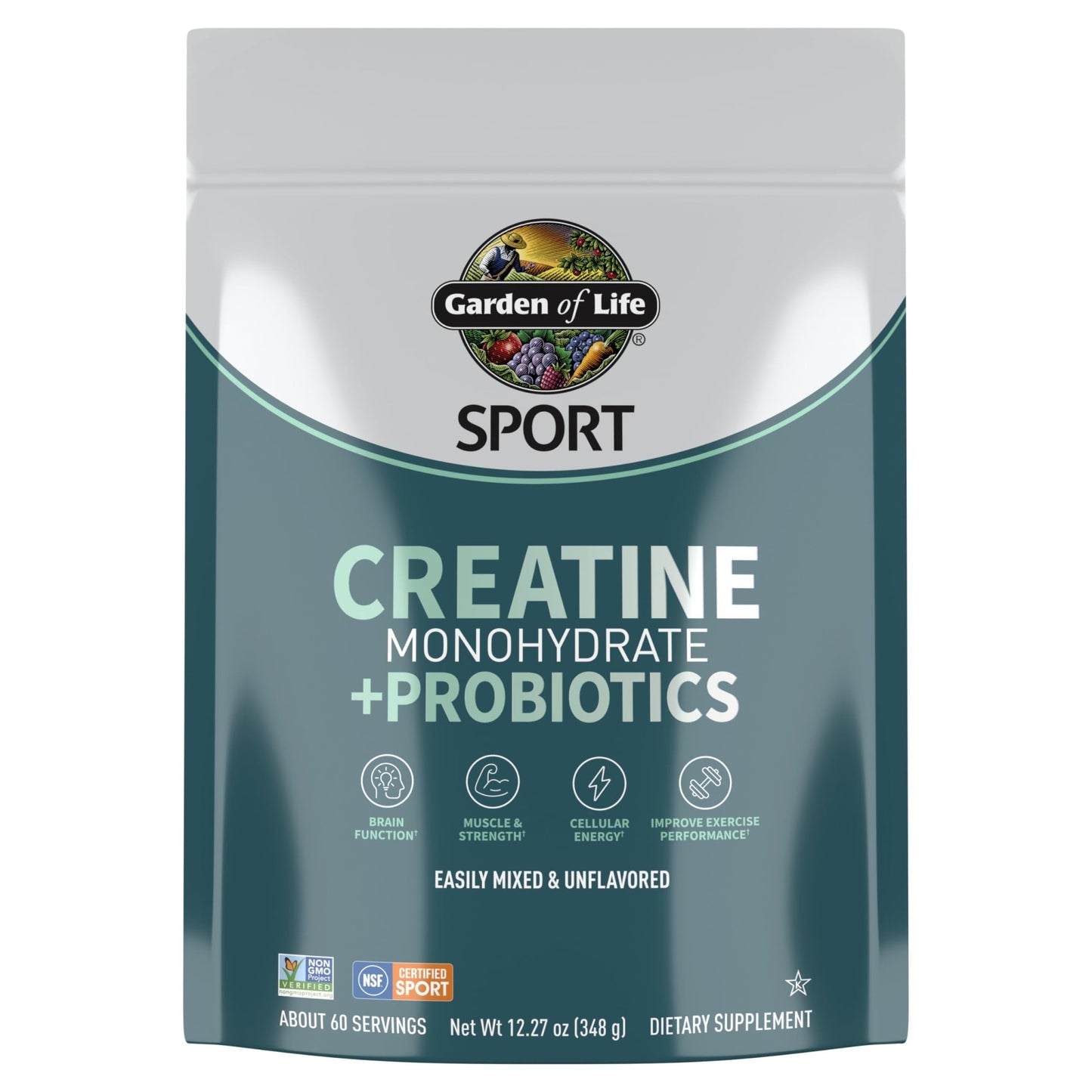 Creatine Monohydrate Powder for Women and Men by Garden of Life, Micronized Pre Workout with Probiotics for Muscle, Strength, Performance, Sport Amino Energy, - dailyvitalstore