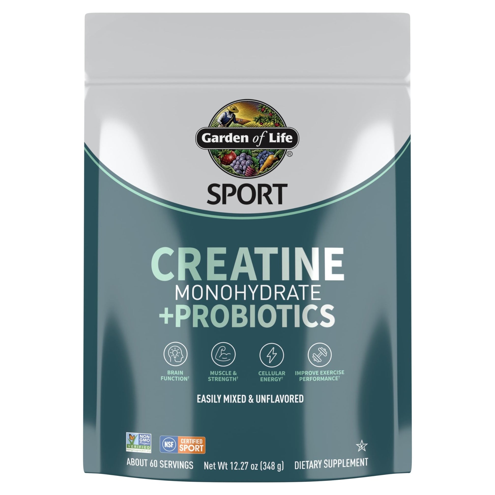 Creatine Monohydrate Powder for Women and Men by Garden of Life, Micronized Pre Workout with Probiotics for Muscle, Strength, Performance, Sport Amino Energy, - dailyvitalstore