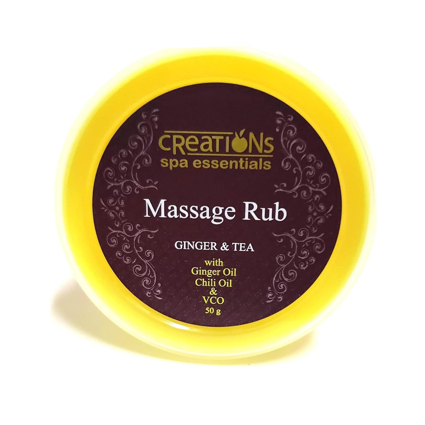 Creations Spa Essentials Massage Rub, Ginger & Tea, 50g (Yellow) (1) - dailyvitalstore