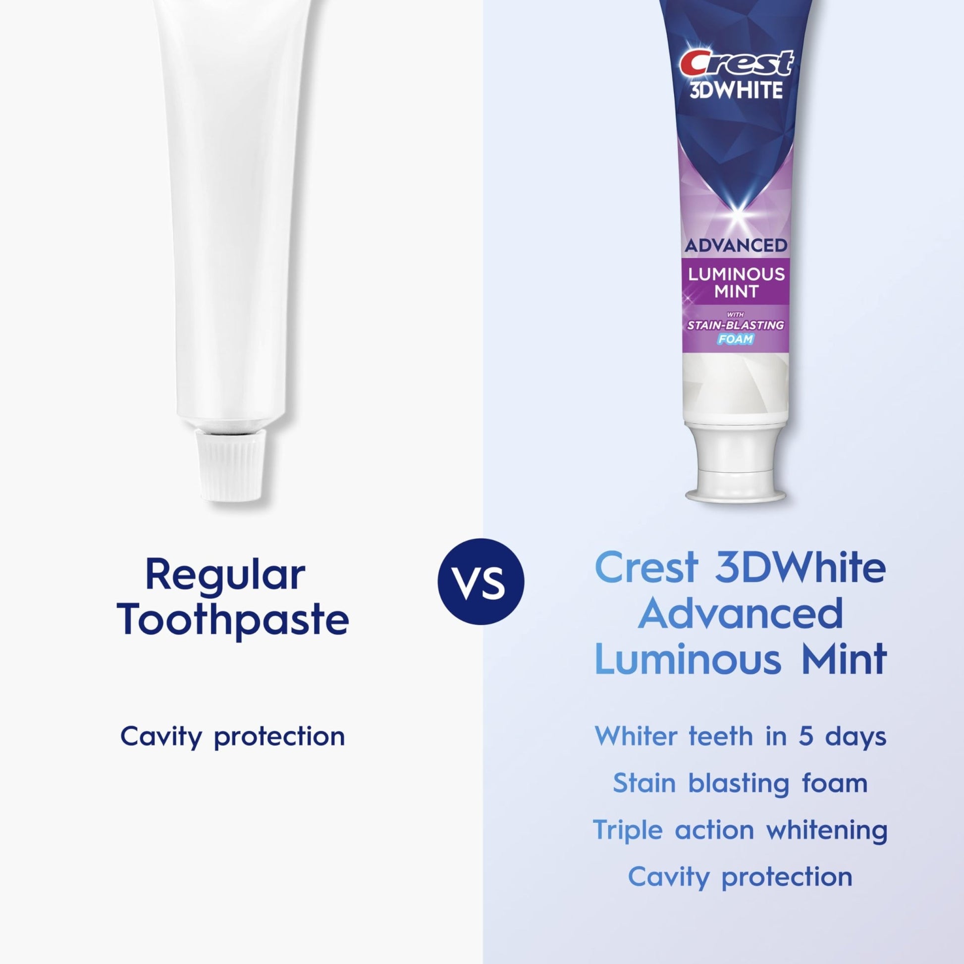 Crest 3D White Advanced, Teeth Whitening Toothpaste for Adults, 3.7 oz, 4 Pack, Cavity Protection Fluoride Toothpaste, - dailyvitalstore
