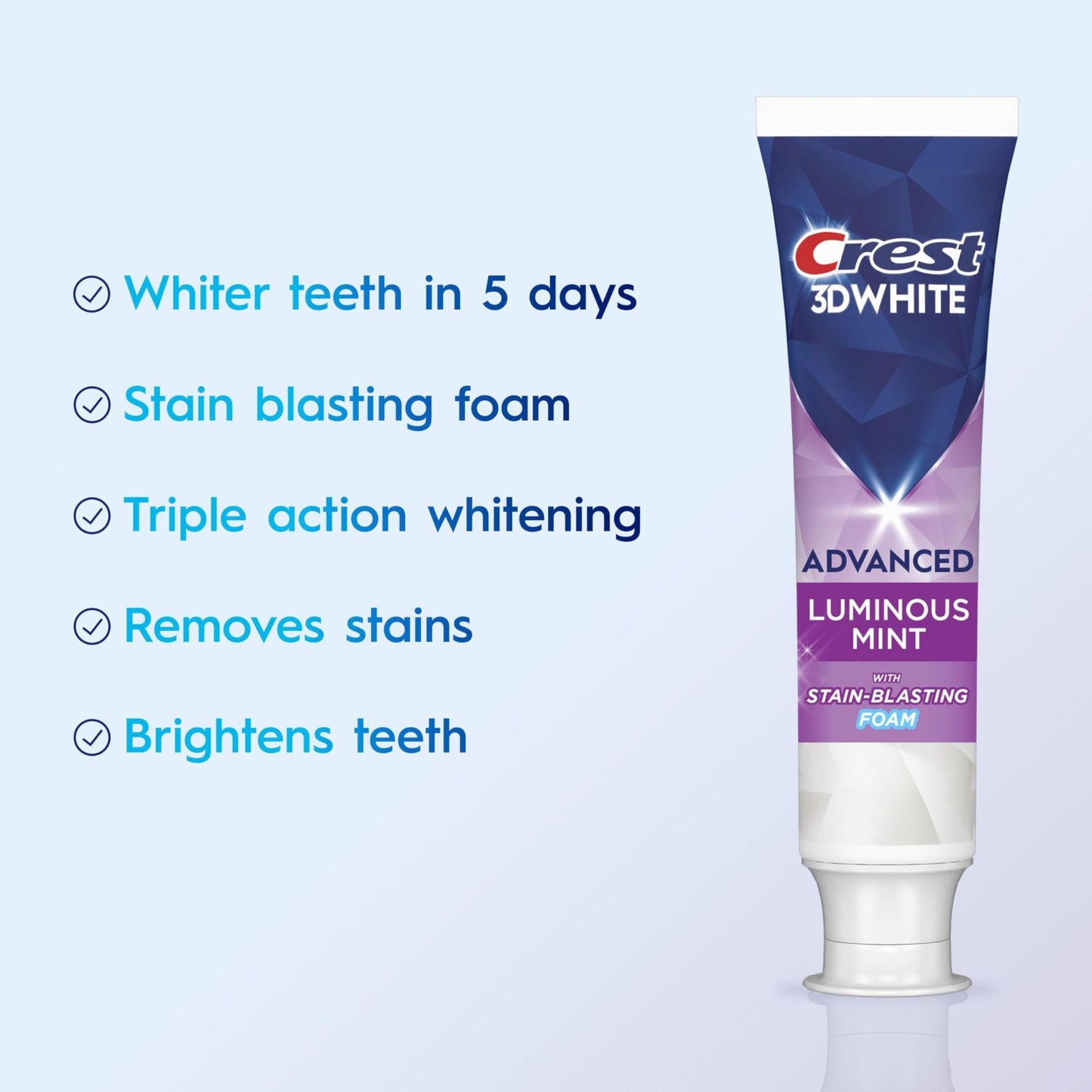 Crest 3D White Advanced, Teeth Whitening Toothpaste for Adults, 3.7 oz, 4 Pack, Cavity Protection Fluoride Toothpaste, - dailyvitalstore