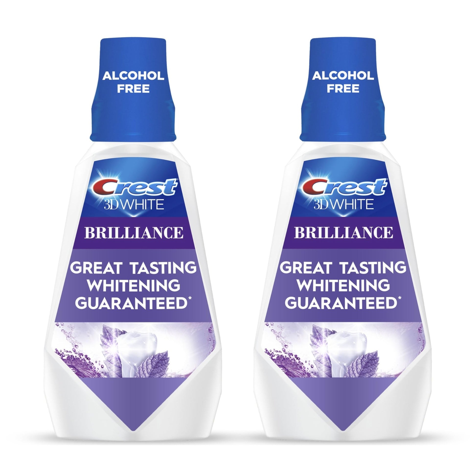 Crest 3D White Mouthwash, Teeth Whitening for Adults, 1L, 2 Pack, Alcohol Free Mouth Rinse, Breath Freshener, Antibacterial, Antiseptic, - dailyvitalstore