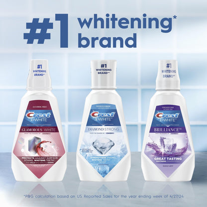 Crest 3D White Mouthwash, Teeth Whitening for Adults, 1L, 2 Pack, Alcohol Free Mouth Rinse, Breath Freshener, Antibacterial, Antiseptic, - dailyvitalstore