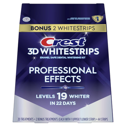 Crest 3D Whitestrips Professional Effects – Teeth Whitening Kit, 22 Treatments (20 + 2 Bonus), Each with 1 Upper/1Lower, 44 Strips - dailyvitalstore
