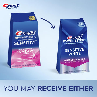 Crest 3D Whitestrips Sensitive White – Teeth Whitening Kit, 18 Treatments, Each with 1 Upper/1Lower, 36 Strips – Crest 3DWhite Teeth Whitening Strips - dailyvitalstore
