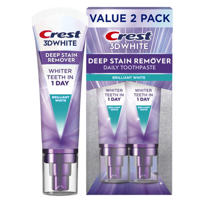 Crest 3DWhite Brilliance Deep Stain Remover Brilliant White Toothpaste - 3.1oz/2pk - dailyvitalstore